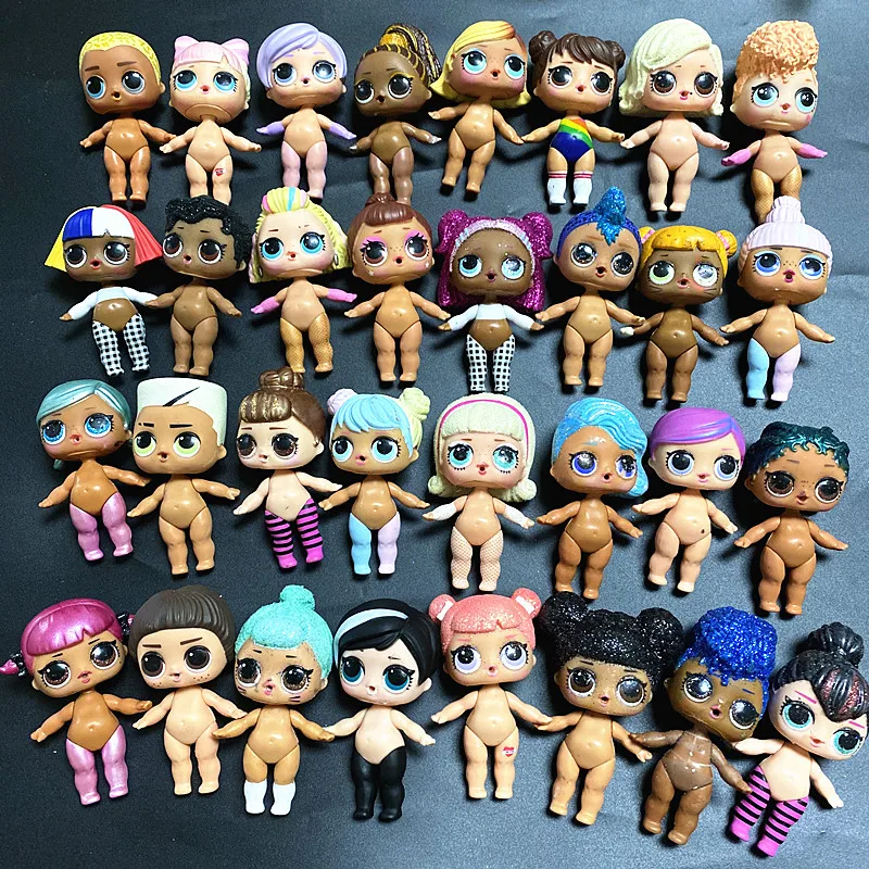 Action Figure Random 1 Piece Doll + 1 Piece Clothes Lols 8cm Sister Dolls Kids Collection Girl LOLs Dress Doll Birthday Gift Playing Toy For Action Figure
