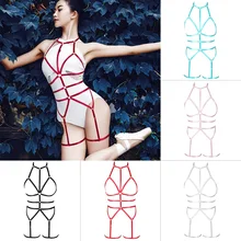 Всего тела жгут комплект нижнего белья пикантные гот клетка бюстгальтер Фетиш груди, нижнее белье, пояс для похудения на бретелях Регулируемый Топы Coseplay клуб рейв 6 цветов