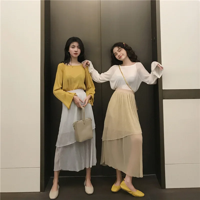 

Ingredients Hong Kong Flavor CHIC Flashing Skirt Irregular Mesh Dress Mid-length Half-length