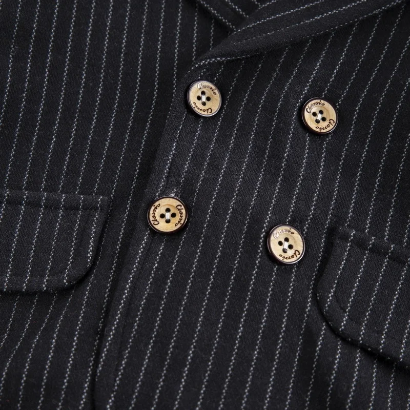 Primavera do Bebê Roupas de Cavalheiro Sets da Criança Roupas de Algodão Nova Menino Crianças Listrado Terno Camisa Calças 3 Pçs - Roupas Outono 25 Mamãe e Bebê