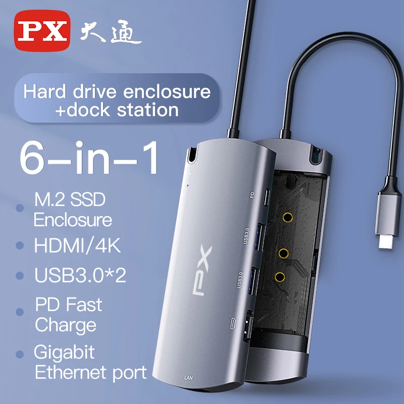 Portable M.2 NGFF Hard Drive Enclosure USB C Hub Laptop Docking Station Thunderbolt 3 RJ45 Fast Charge for Dell/Macbook Pro Air |