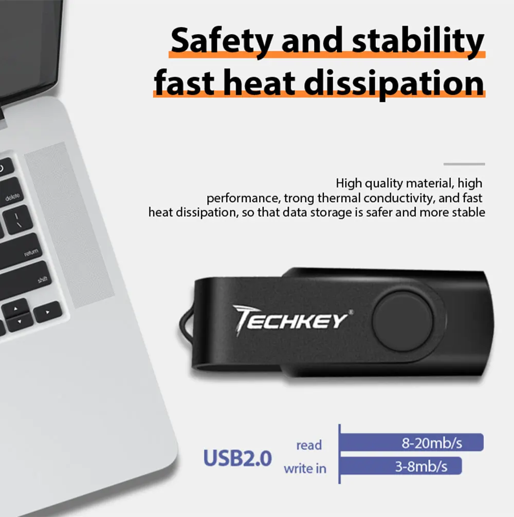 Techky usb флэш-накопитель 32gb флешка Techkey 4gb 8gb 16gb флэш-накопитель usb usb-ключ реальная емкость usb 2,0 u-диск для ПК