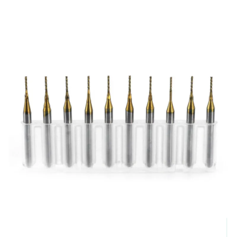 

10pcs 3.175mm PCB corn milling cutter titanium coated 0.8mm hard alloy tungsten steel engraving milling cutter