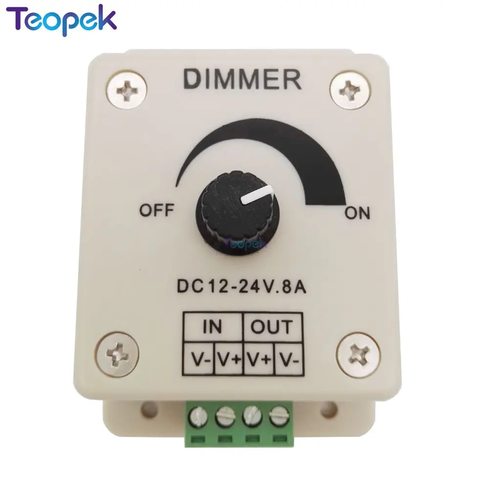 

LED Dimmer DC 12V 24V 8A 96W Adjustable Brightness Lamp Bulb Driver Single Color 5050 3528 Strip Light