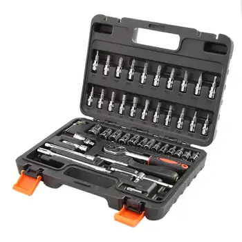 

46pcs/set Ratchet Wrench Set Sleeve Socket Spanner Kit Car Motorcycle Bicycle Combination Repair Hand Tools Car Repair Tools