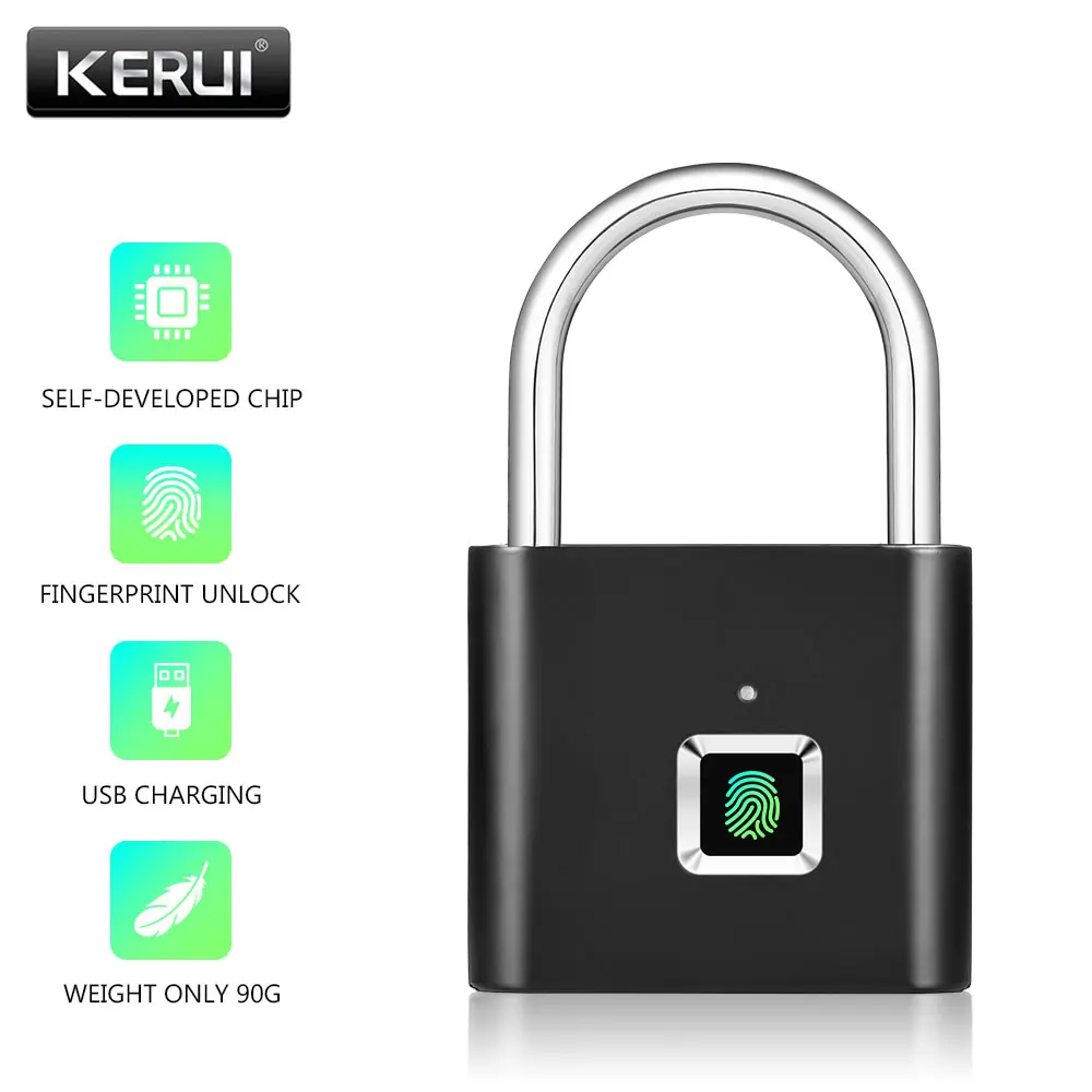 KERUI USB Перезаряжаемые Anti-Theft безопасности Keyless электронных отпечатков пальцев Smart