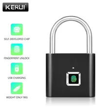 متخصصة KERUI USB قابلة للشحن مكافحة سرقة الأمن بدون مفتاح الإلكترونية بصمة الذكية قفل قفل باب المنزل حقيبة الأمتعة حالة قفل