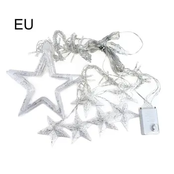 Kerst Fairy Lights Festoen Led String Lights Ster Guirlande Op Gordijn Indoor Boom Decoratie Halloween Bruiloft Licht