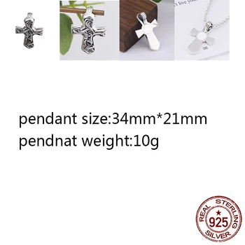 

B27 925 sterling silver pendant retro personality punk hip hop style cross shape jewelry for friends 2020 new hot