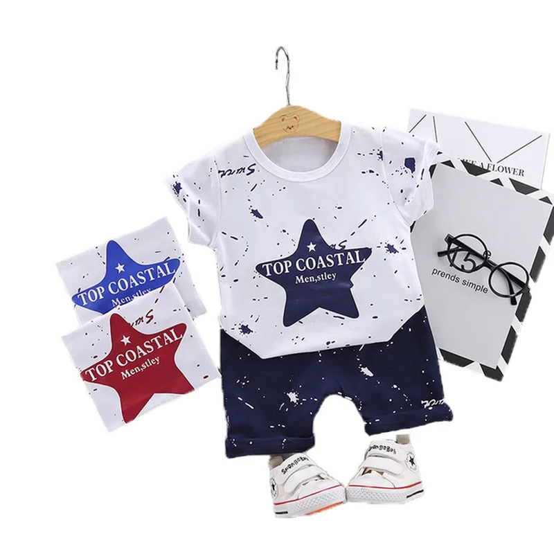 

Brand New Baby Clothing Sets Summer Baby Boys Clothes Suit Letter Star Print TShirt +Pants 2pcs Clothes for Boys Clothing 6M-3T