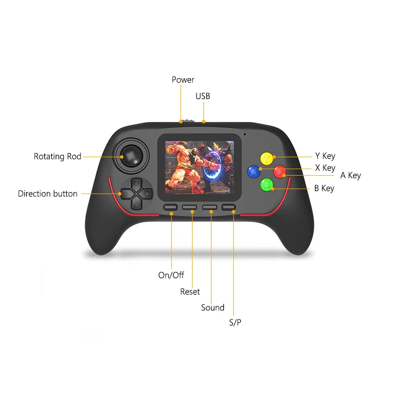Новинка; Лидер продаж Детство Классические игры с 788 игр 2,5 дюймов Hd Экран 16-бит Pvp Портативный портативные игровые консоли черный