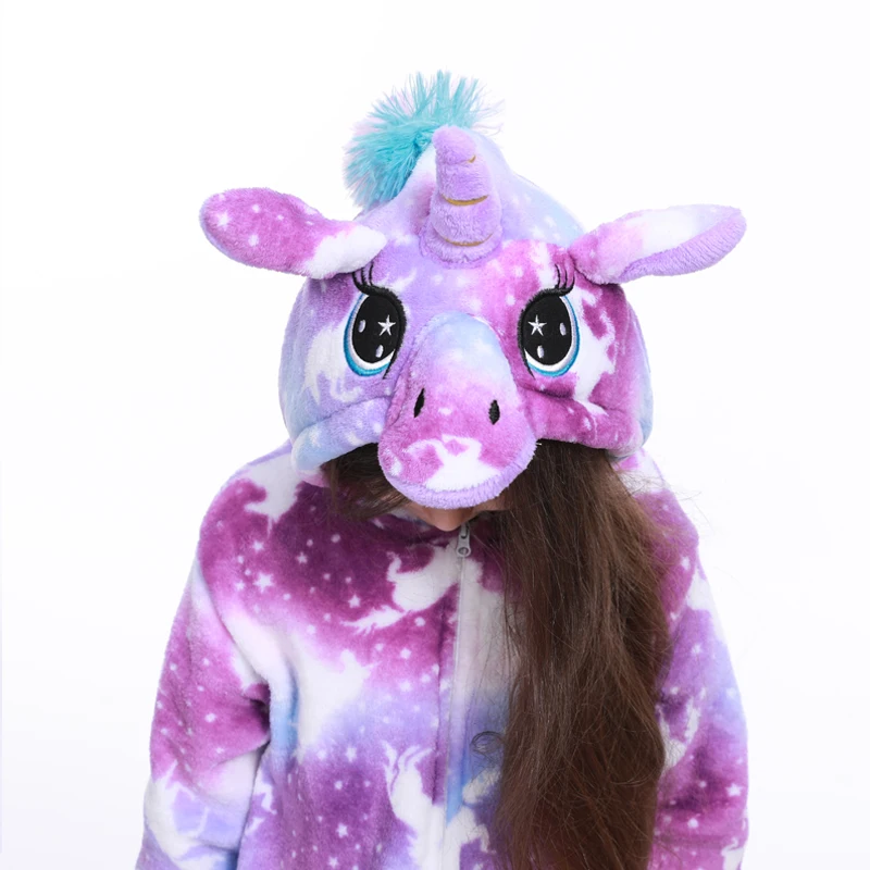 Kigurumi Onesie/Детские пижамы, пижамы с единорогом для мальчиков и девочек, зимние пижамы с животными, детская одежда для сна, Комбинезоны для подростков 4, 6, 8, 10 лет