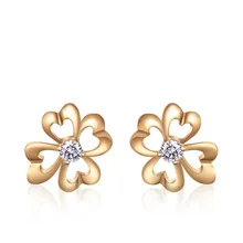 18K розовое золото серьги Mo цветы алмаз серьги женские серьги корейский стиль модные серебряные аксессуары