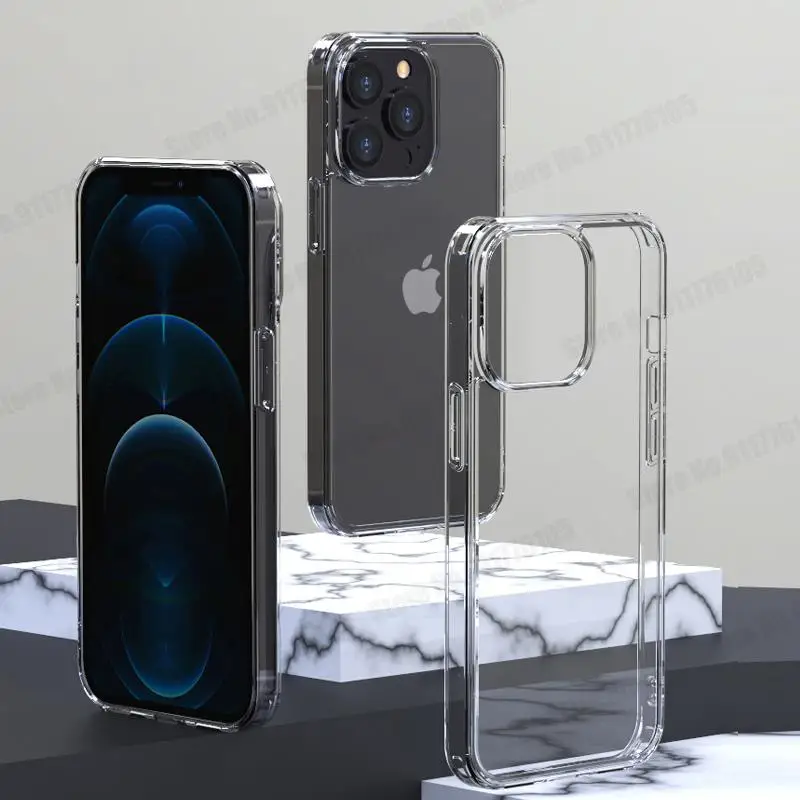 Прозрачный стеклянный Жесткий Чехол для iPhone 13 Pro Max HD Apple 12 Mini 11 XR X XS Ультратонкий