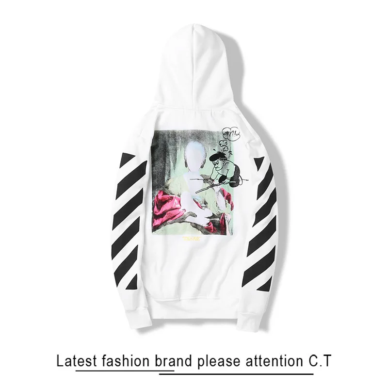 18SS OFF-WHITE OW новая безликая картина маслом мужская пара толстовка с капюшоном