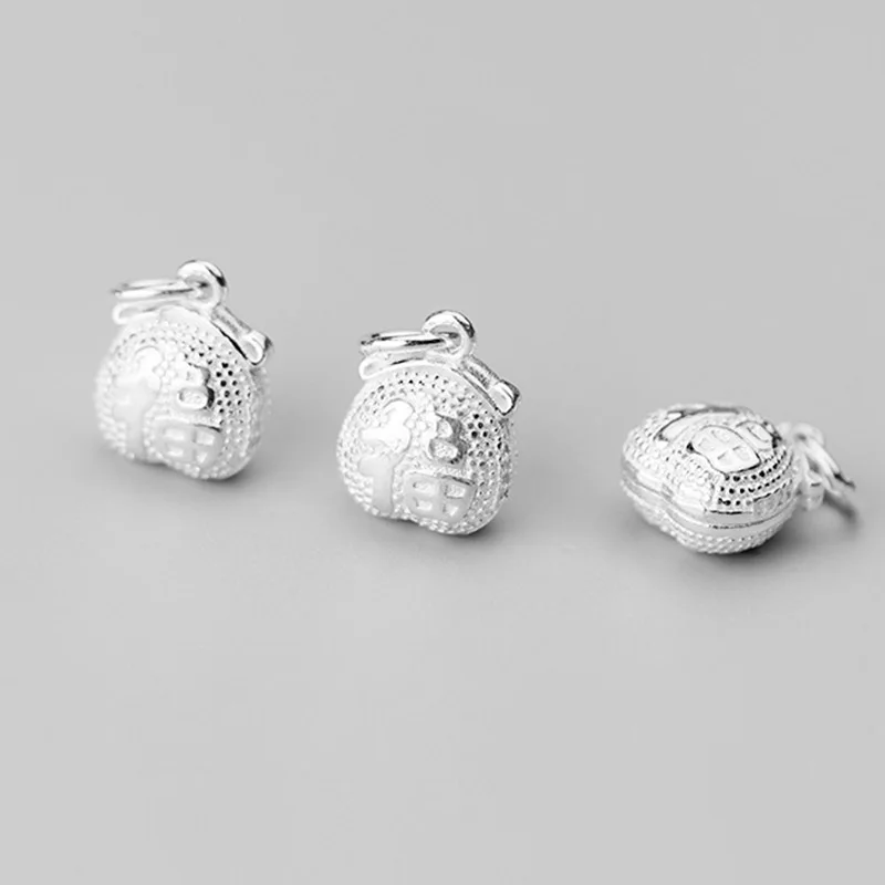 925 пробы Серебряная двухсторонняя КИТАЙСКАЯ сумка для денег с надписью Blessing Money