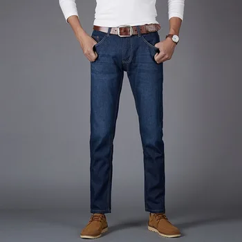

Jeans Men Slim Fit Distressed Jeans for Men Solid Trousers Classic Denim Men's Pants Streetwear Stretch Blue Jeans Men Clothes