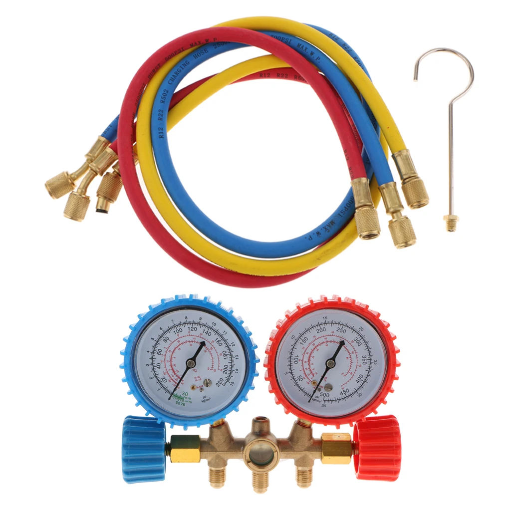air conditioner fluorine meter high pressure gauge vehicle refrigerator tool, tubing, dual head, air cooling test repair tools