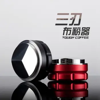 

Manual Barista Powder Coffee Espresso Latte 58.5mm Coffee Tamper Distributor Leveler Tool Three edge Slopes Kitchen Accessories