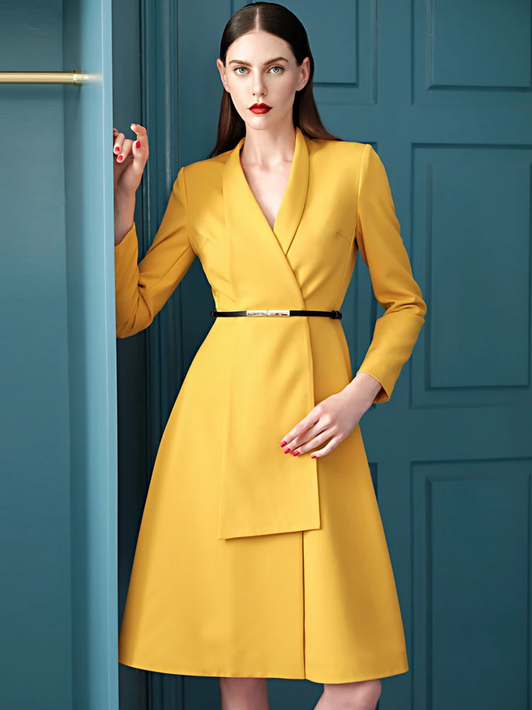yellow work dress