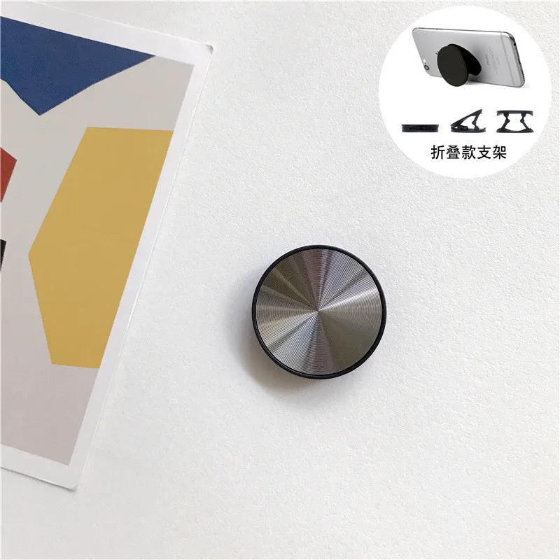CD Pattern Metal Surface Phone Expanding Socket Stand Grip For Smartphones Finger Holder Phone Socket Holder For All Phone