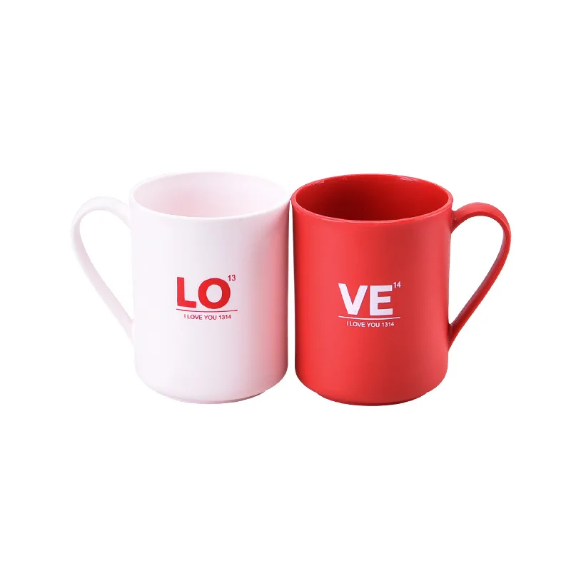 White and red love Домашняя Чистящая чашка, набор, индивидуальная пара, креативная, прекрасная, мыть краску, рот, чашка, пара, День Святого Валентина, эксклюзивный подарок - Цвет: White and red love