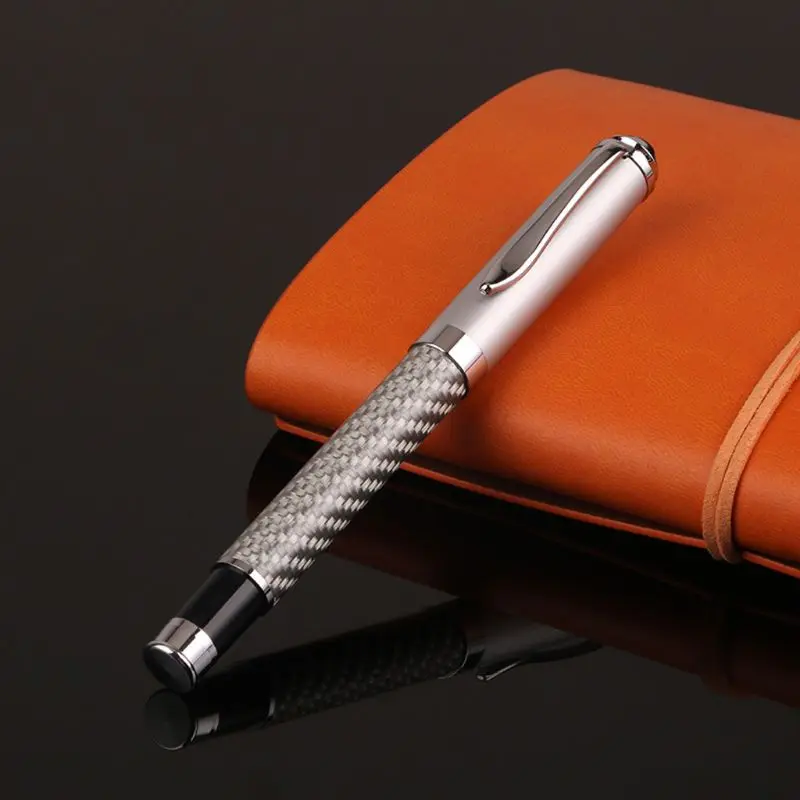Carbon Fiber Signature Gel Ballpoint Pen Black Ink Business Writing Stationery