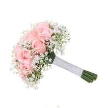Романтическая свадьба держа красочные запястья корсаж подружки невесты сестры ручной цветы Искусственные Свадебные цветы для свадебного танца