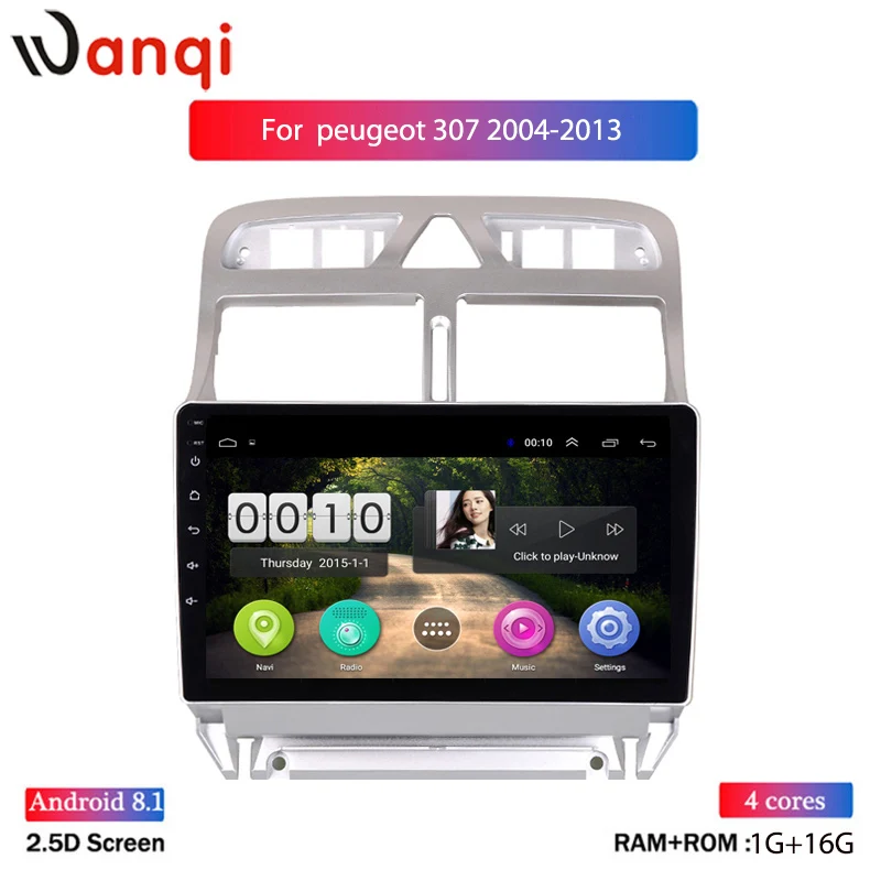 Android 8,1 ips 2.5D автомобильный dvd-плеер gps навигация Мультимедиа для peugeot 307 307CC 307SW Радио 2004-2013 стерео