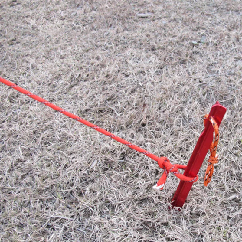 

10 Pcs Tent Peg Nail Aluminium Alloy Stake with Rope Camping Equipment Outdoor Traveling Supplies SEC88