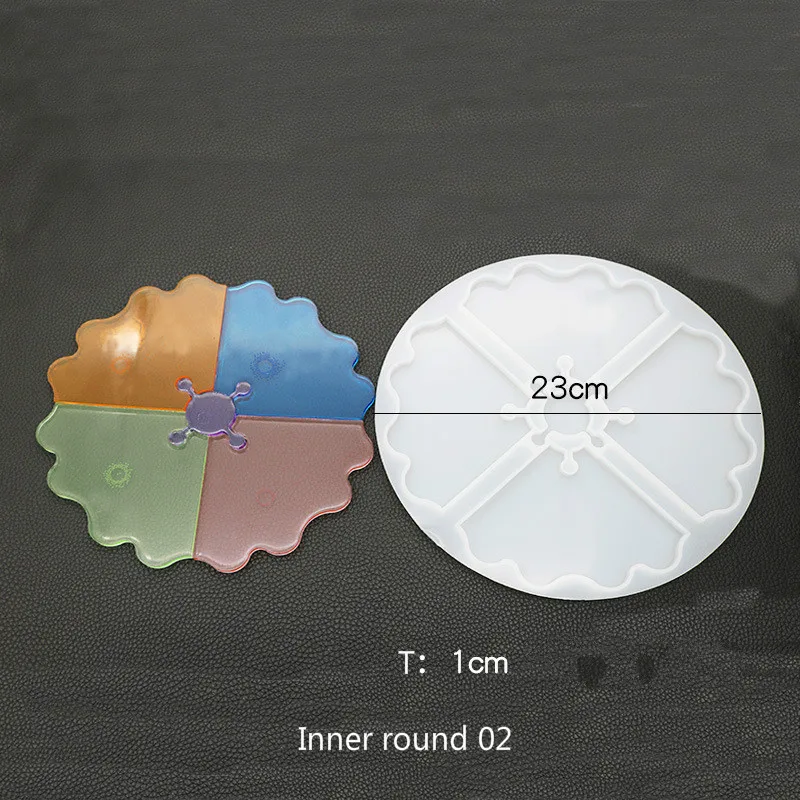 inner round 02 Нерегулярные поднос чашки УФ смолы эпоксидной формы ювелирные изделия аксессуары Прозрачный Силиконовый поднос декоративное ремесло - Цвет: inner round 02