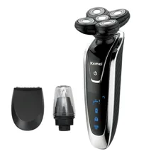 Мужская моющаяся перезаряжаемая Вращающаяся бритва с 5D плавающей структурой+ бакенбарды+ резак для волос в носу Быстрая зарядка волос