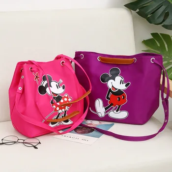 

Disney female shoulder bag Fashion Oxford bag Mickey mouse lady handbag large capacity minnie casual shoulder bag shopping