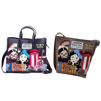 

Fashion Women Shoulder Bag PU Leather Embroidery Crossbody Messenger Handbag Purse