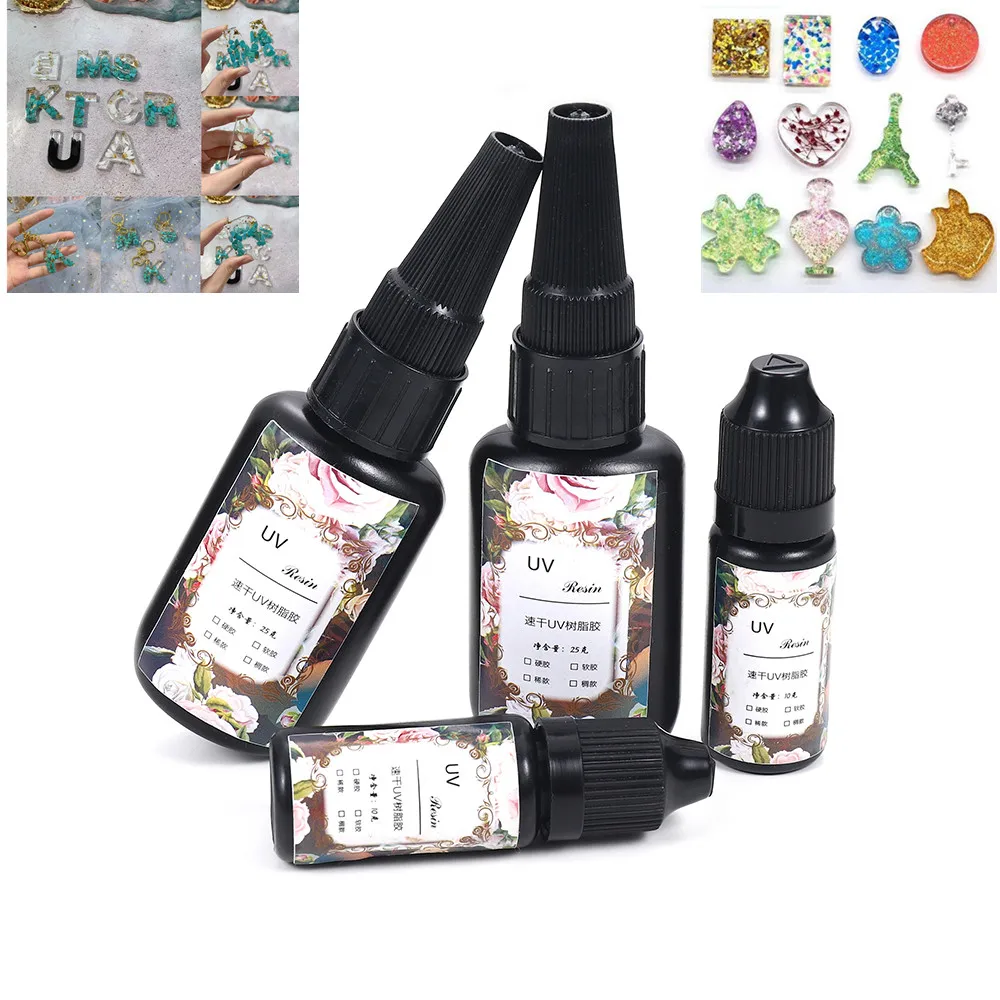 

10/25g Transparent UV Resin Hard Glue Soft Glue Non-toxic Quick-drying Solar Solidify For DIY Silicone Epoxy Mold Jewelry Making