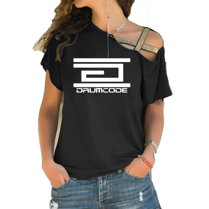 

Drumcode Records,Adam Beyer,Swedish Techno,Slam,Joey Beltram,Maceo Plex Shirt Plus Size Irregular Skew Cross Bandage T-shirt