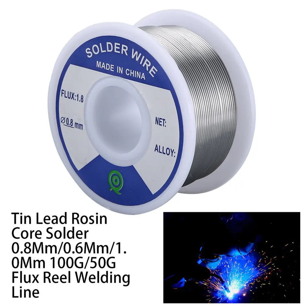 Tin Lead Rosin Core Solder 0.8Mm/0.6Mm/1.0Mm 100G/50G Flux Reel Welding Line Lead Tin Wire