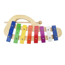 1 шт. ксилофон ручной стук Обучающие, музыкальные восьмицветные игрушки пианино деревянная перкуссия игрушки для детей Рождественский подарок