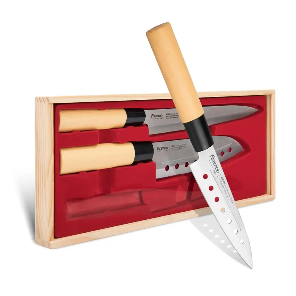 Fissman 3pcs Knife Set Stainless Steel Blades Laser Chef Knife Sets