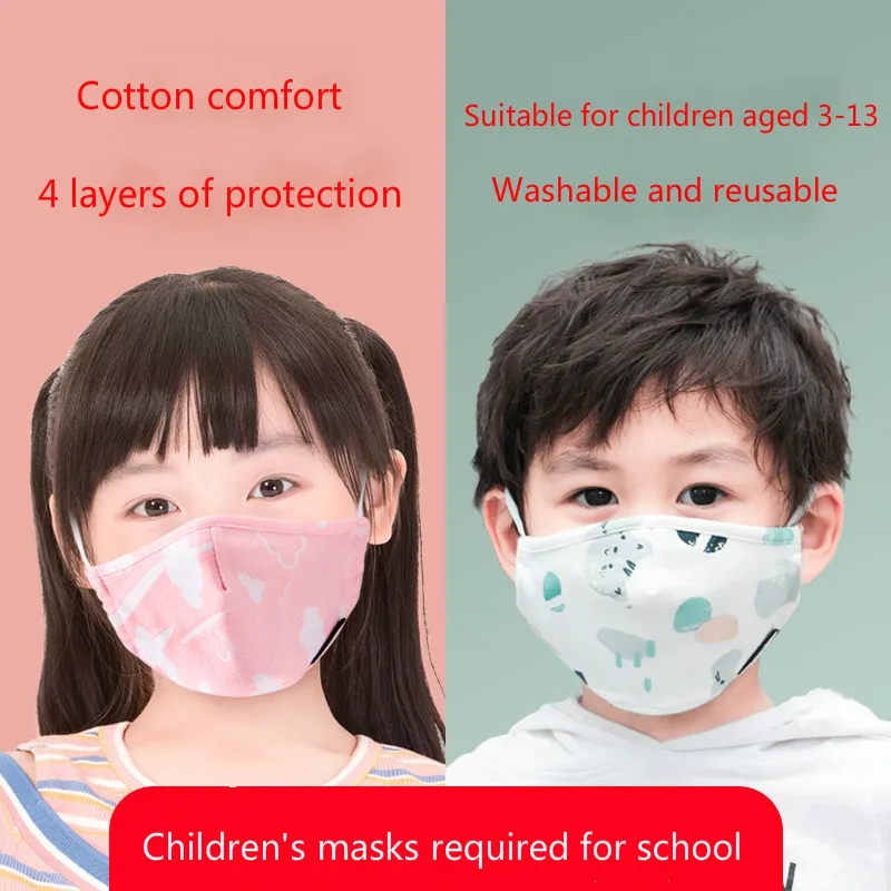 

10PCs Kids Cartoon Mouth Masks Dustproof Breathable Children Cotton Mouth Face Nose Mask Cover Anti-Dust Masks