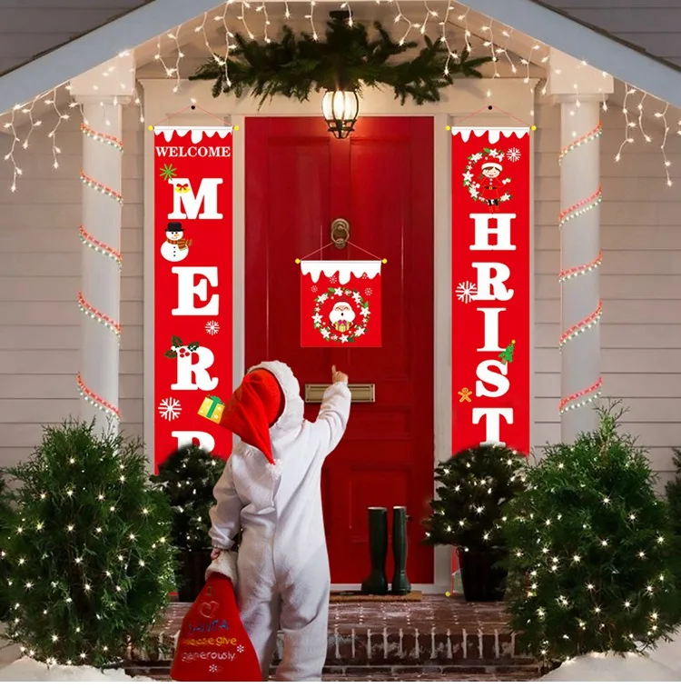 Рождество крыльцо знак декоративный дверной баннер рождественские украшения для дома рождественские украшения Рождество Noel счастливый год