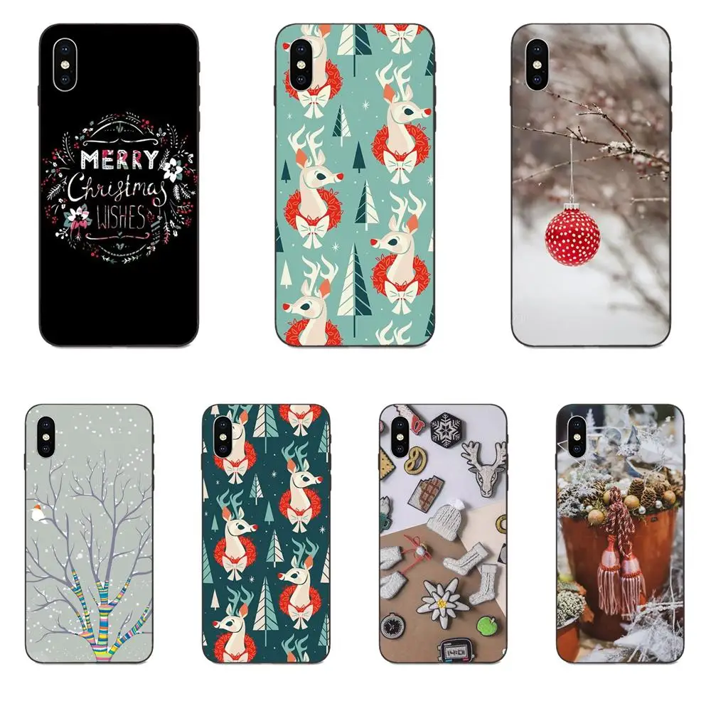 

For Galaxy A8 A9 Star Note 4 8 9 10 S3 S4 S5 S6 S7 S8 S9 S10 Edge Lite Plus Pro G313 TPU Phone Lovely Christmas New Year Design