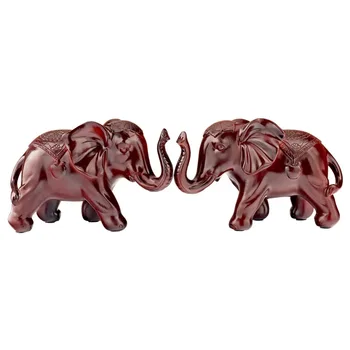 

European Antique Couple Elephant Figure Statue Resin Animal Sculpture Room Decor Fengshui Ornament Home Decoration Accessories