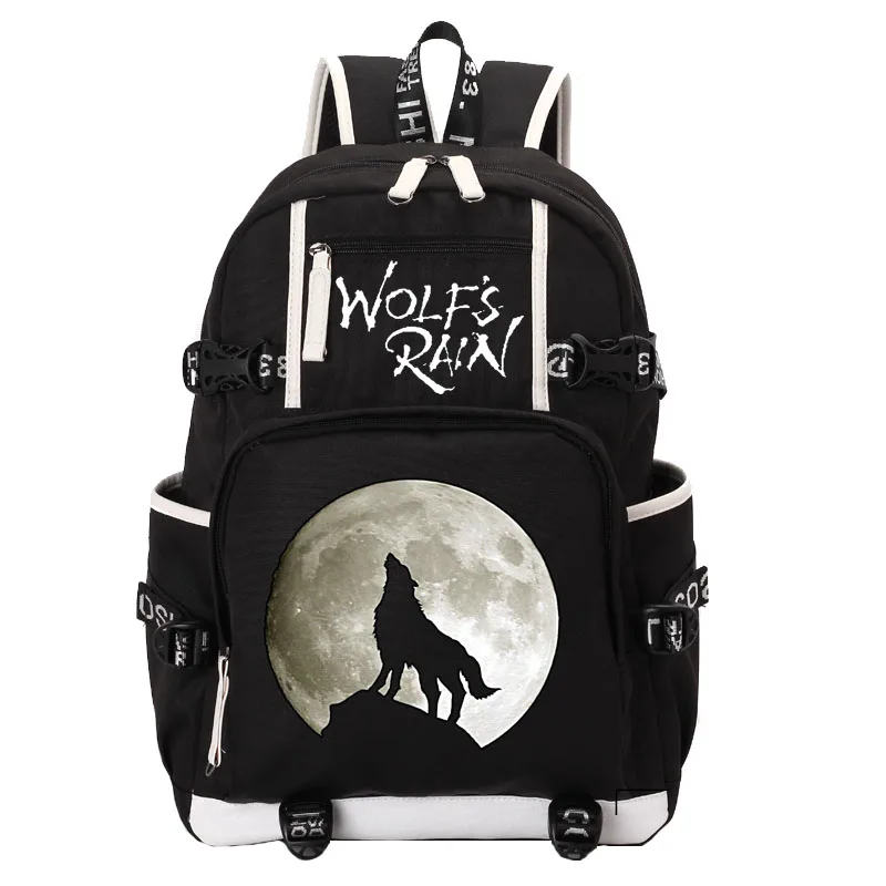 style2 black WOLF'S RAIN школьная сумка Kiba рюкзак студенческий школьный рюкзак ноутбук рюкзак повседневный рюкзак для отдыха - Цвет: style2 black