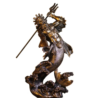 Древняя греческая мифология воин Ремесленная Фигурка Скульптура Poseidon украшение