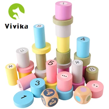 

Wooden Bricks High Mini Color Pumping Building Blocks Harry Tower Jenga Educational Children's Toy Colored Pumping Blocks