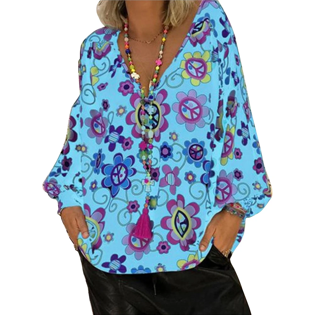 Женская Повседневная футболка свободная летняя с v-образным вырезом и длинным