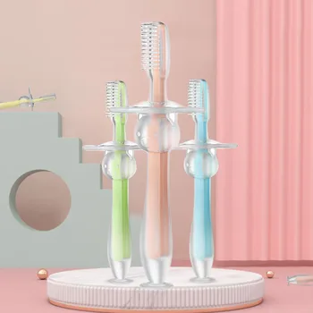 

1Pcs Kids Soft Silicone Training Toothbrush Newborn Baby Children Dental Oral Care Tooth Brush Tool Baby Kids Teething Teether