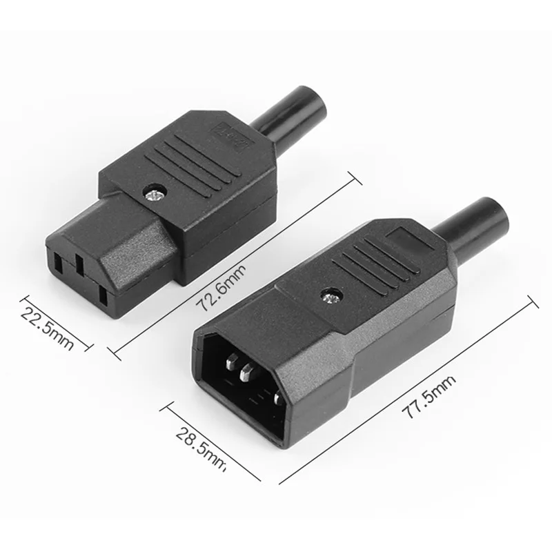 Power Plug Black CE IEC320 C13 C14 AC Panel Socket PDU UPS Rewirable Wiring Electric Battery Receptacle Docking 10A 250V