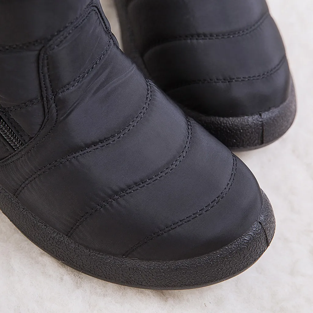 Waterproof Short Booties Women's Winter Warm Snow Boots With Plush Non-Slip Footwear Plus size 35-43 autumn and Winter Shoes